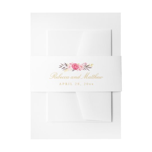 Hochzeit Elegant Rosa Rose Stilvoll Einladungsbanderole (Vorderseite Beispiel)