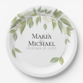 Hochzeit Elegant rustikale Eukalyptus Botanisch Pappteller (Vorderseite)
