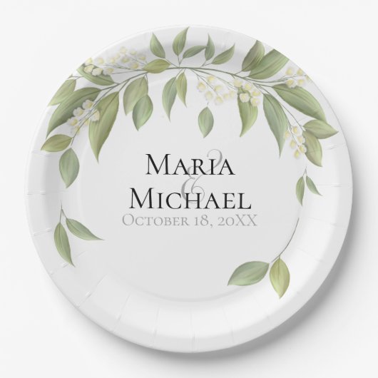 Hochzeit Elegant rustikale Eukalyptus Botanisch Pappteller (Vorderseite)
