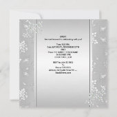 Hochzeit Elegant Silver Lace Floral Einladung (Rückseite)