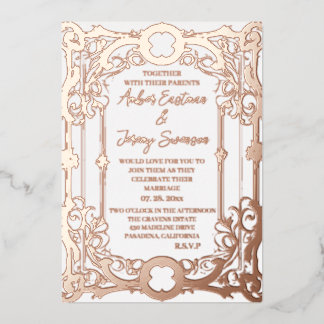 Hochzeit elegant und romantisch Rosen Gold Folieneinladung