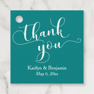 Hochzeit Elegant White auf Aquamarin Vielen Dank Geschenkanhänger