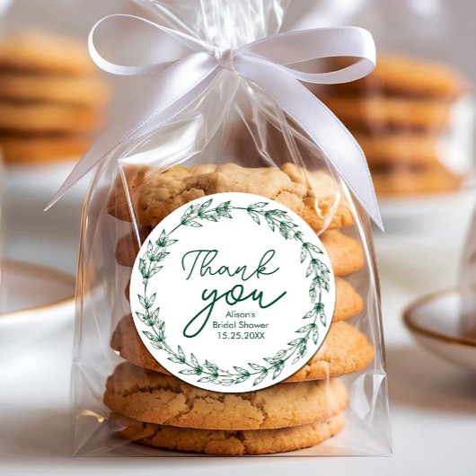 Hochzeit Elegante Blätter Wasserfarbenwelt Runder Aufkleber