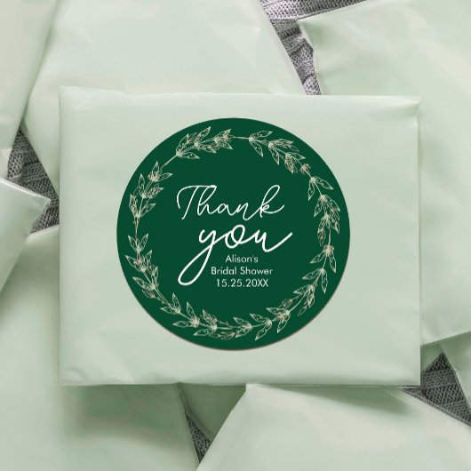 Hochzeit Elegante Blätter Wasserfarbenwelt Runder Aufkleber