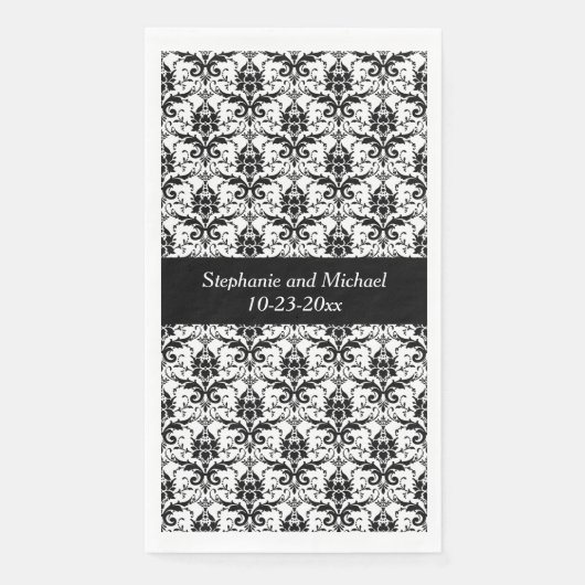 Hochzeit Elegante Damaskus Brautfräuterhand oder B Serviette (Vorderseite)