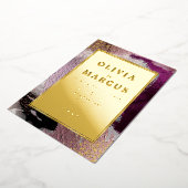 HOCHZEIT | Elegante Gold Cassis Plum Pinselstriche Folieneinladung (Gedreht)