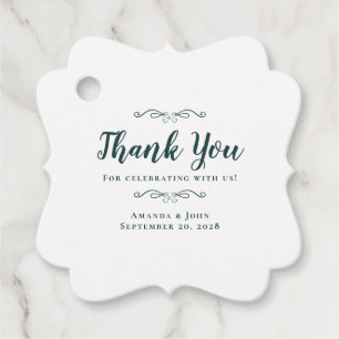 Hochzeit Elegante Kalligrafie Danke Smaragd Geschenkanhänger