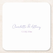 Hochzeit Elegante Kalligrafie Kreative Namen & Dat Rechteckiger Pappuntersetzer (Vorderseite)