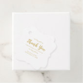 Hochzeit Elegante Kalligraphie Danke Gold White Geschenkanhänger (Beispiel)