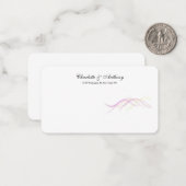 Hochzeit Elegante kreative Abstrakte Kurven Weiß Mitteilungskarte (Vorderseite/Rückseite Beispiel)