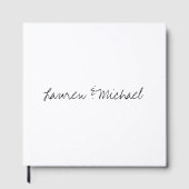 Hochzeit Elegante Minimalistische Kalligraphie Sch Gästebuch (Vorderseite)