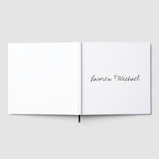 Hochzeit Elegante Minimalistische Kalligraphie Sch Gästebuch (Voll)