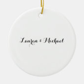 Hochzeit Elegante Minimalistische Kalligraphie Sch Keramik Ornament (Vorne)