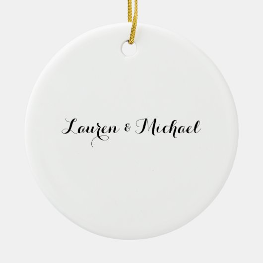 Hochzeit Elegante Minimalistische Kalligraphie Sch Keramik Ornament (Vorne)
