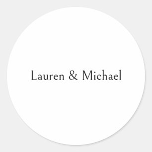 Hochzeit Elegante Minimalistische Kalligraphie Sch Runder Aufkleber