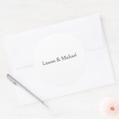 Hochzeit Elegante Minimalistische Kalligraphie Sch Runder Aufkleber (Umschlag)