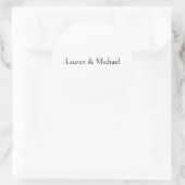 Hochzeit Elegante Minimalistische Kalligraphie Sch Runder Aufkleber (Tasche)