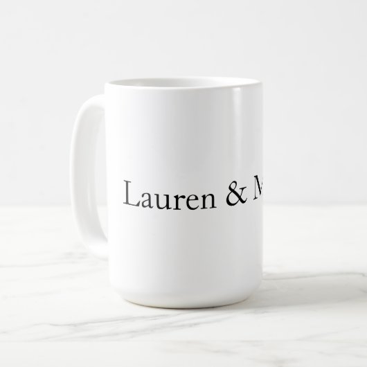 Hochzeit Elegante Minimalistische Schwarz-weiße Na Kaffeetasse (Vorderseite Links)