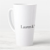 Hochzeit Elegante Minimalistische Schwarz-weiße Na Milchtasse (Linke Ecke)