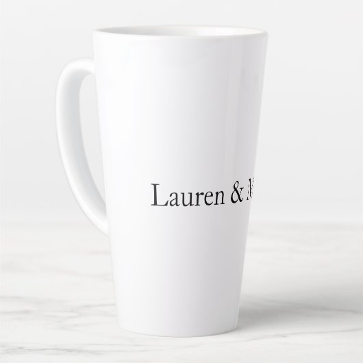 Hochzeit Elegante Minimalistische Schwarz-weiße Na Milchtasse (Linke Ecke)