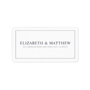 Hochzeit   Elegante moderne Rücksendeadresse Adressaufkleber