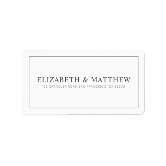 Hochzeit | Elegante moderne Rücksendeadresse Adressaufkleber (Vorne)