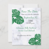 Hochzeit elegante moderne tropische Blätter aus Ma Save The Date (Vorderseite)