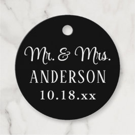 Hochzeit Elegante moderne Typografie Mr. und Mrs.  Geschenkanhänger