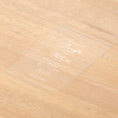 Hochzeit Elegante romanische Script Typografie Whi Acryleinladungen (Ablage )