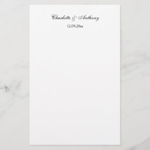Hochzeit Elegante Schrift Schwarz Weiß Kreativ Briefpapier