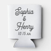 Hochzeit Elegante Script Black Modern Typografy Dosenkühler (Rückseite)