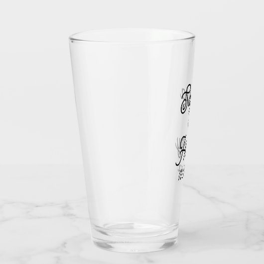 Hochzeit Elegante Script Black Modern Typografy Glas (Rechts)