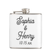 Hochzeit Elegante Script Black Typografy Flachmann (Vorderseite)