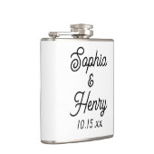 Hochzeit Elegante Script Black Typografy Flachmann (Rechts)