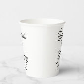 Hochzeit Elegante Script Black Typografy Pappbecher (Rechts)