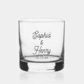 Hochzeit Elegante Script Black Typografy Whiskyglas (Vorderseite)