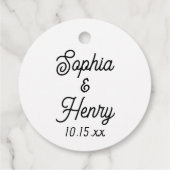 Hochzeit elegante Script Typografie Schwarz-Weiß Geschenkanhänger (Rückseite)