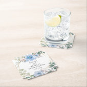 Hochzeit Elegante Sky Blue Peony Blume Untersetzer (Vor Ort)