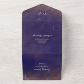 Hochzeit Elegante Typografie Lila All In One Einladung (Außenbereich)