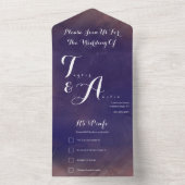 Hochzeit Elegante Typografie Lila All In One Einladung (Innen Boden)