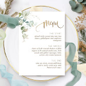 Hochzeit, elegante Vegetation mit Eukalyptus-Blätt Menükarte