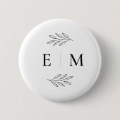 Hochzeit Eleganter Chic Modern Simple Chic Monogra Button (Vorderseite)