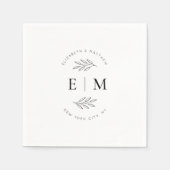Hochzeit Eleganter Chic Modern Simple Chic Monogra Serviette (Vorderseite)