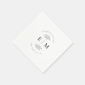 Hochzeit Eleganter Chic Modern Simple Chic Monogra Serviette (Ecke)