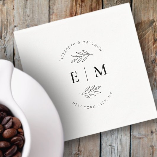 Hochzeit Eleganter Chic Modern Simple Chic Monogra Serviette