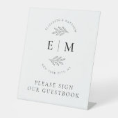 Hochzeit Eleganter Chic Modern Simple Chic Monogra Sockelschild (Vorderseite)
