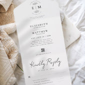 Hochzeit Eleganter Chic Moderner einfacher QR-Code All In One Einladung