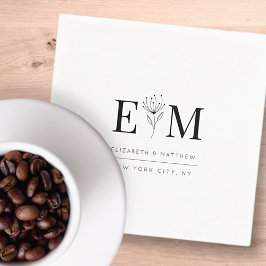 Hochzeit Eleganter Chic Modernes Foliage Chic Mono Serviette