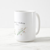 Hochzeit Eleganter Creative Floral White Chic Kaffeetasse (VorderseiteRechts)
