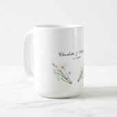 Hochzeit Eleganter Creative Floral White Chic Kaffeetasse (Vorderseite Links)
